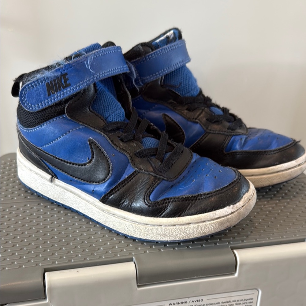 Nike Blue and Black Velcro High-Top Sneakers